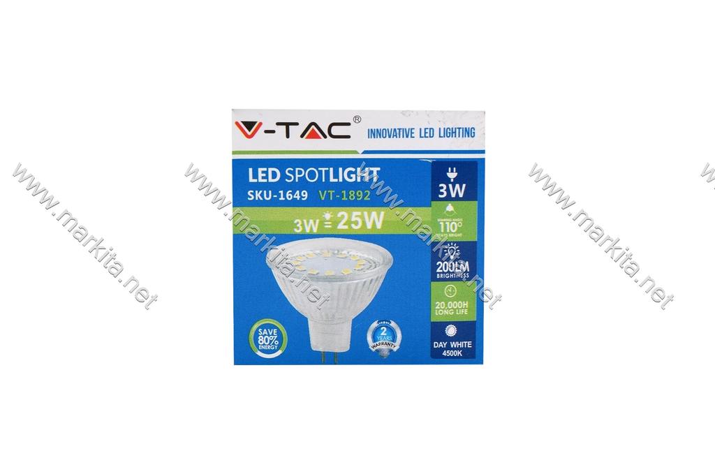 Крушка LED 12V 3w н.св. V-TAC