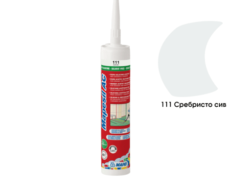 Силикон ацетатен Mapei AC111 сребристо сив / 310мл